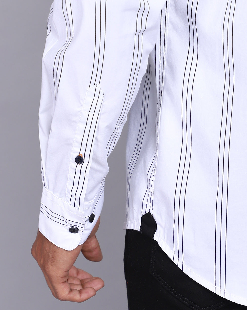 Smart Casual Striped Shirt-White