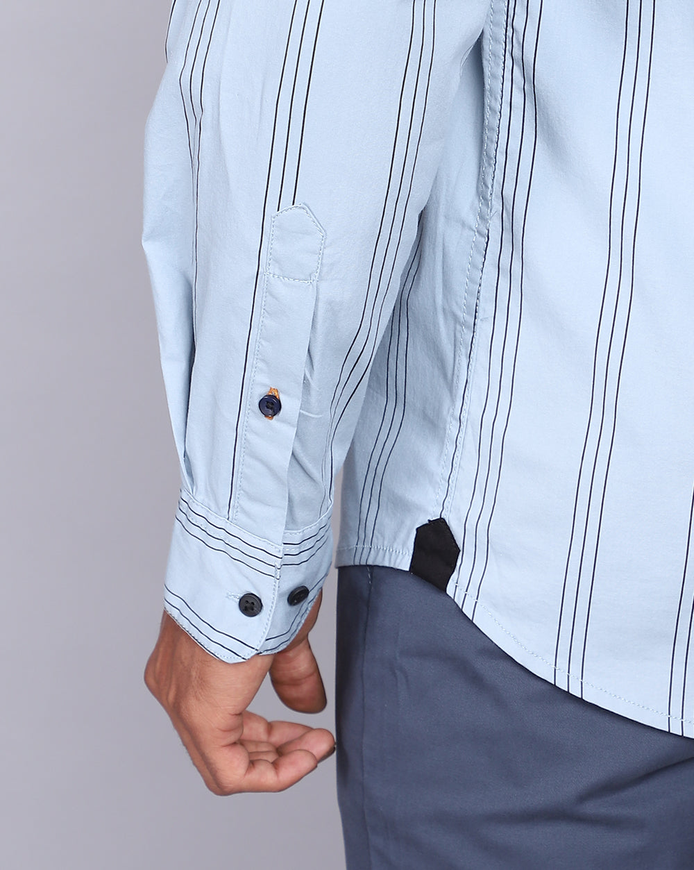 Smart Casual Striped Shirt-Mid Sky