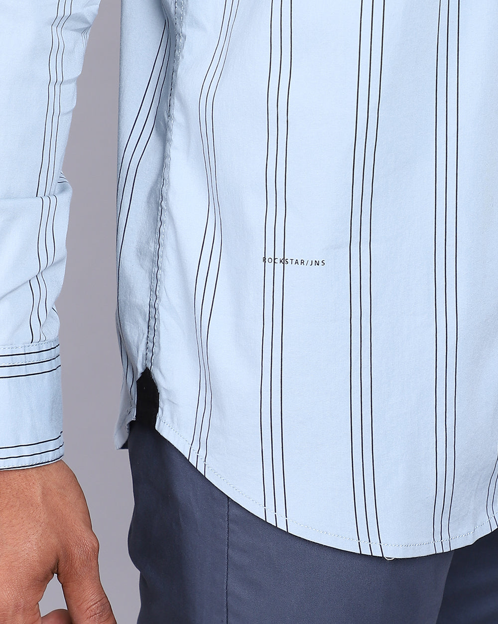 Smart Casual Striped Shirt-Mid Sky