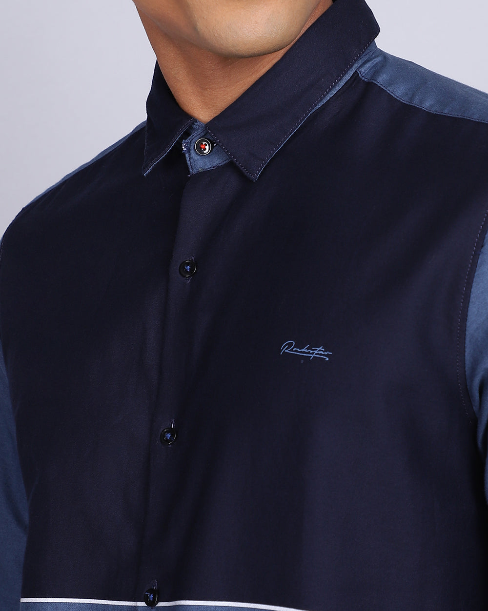 Smart Casual Weft Shirt-Navy