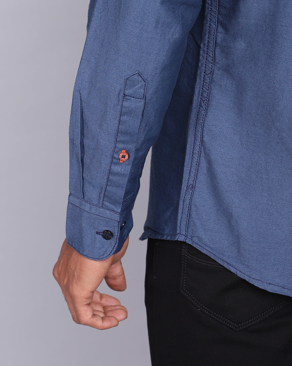 Smart Casual Weft Shirt-Navy