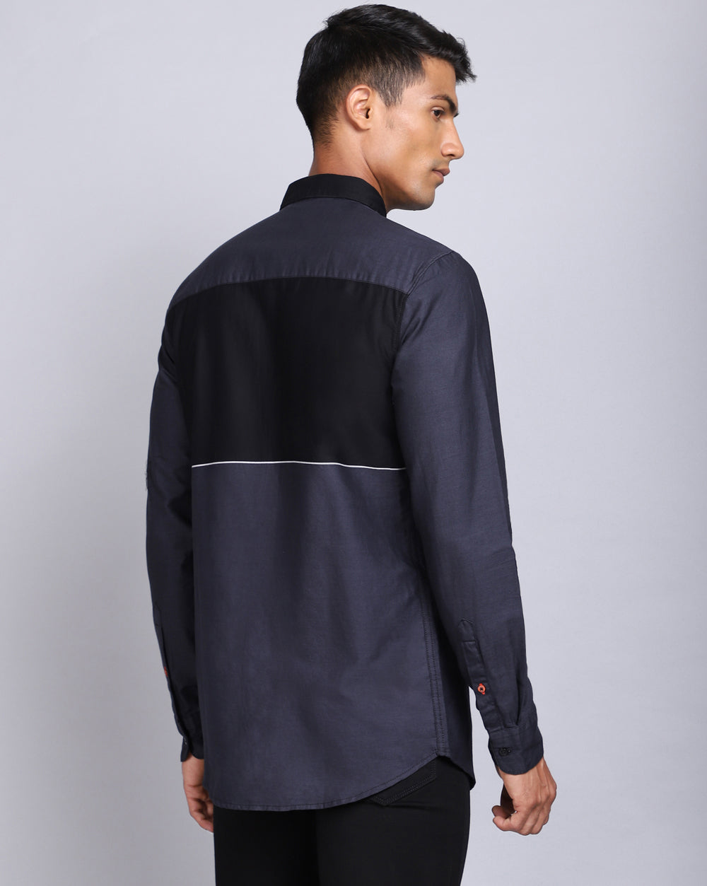 Smart Casual Weft Shirt-Black