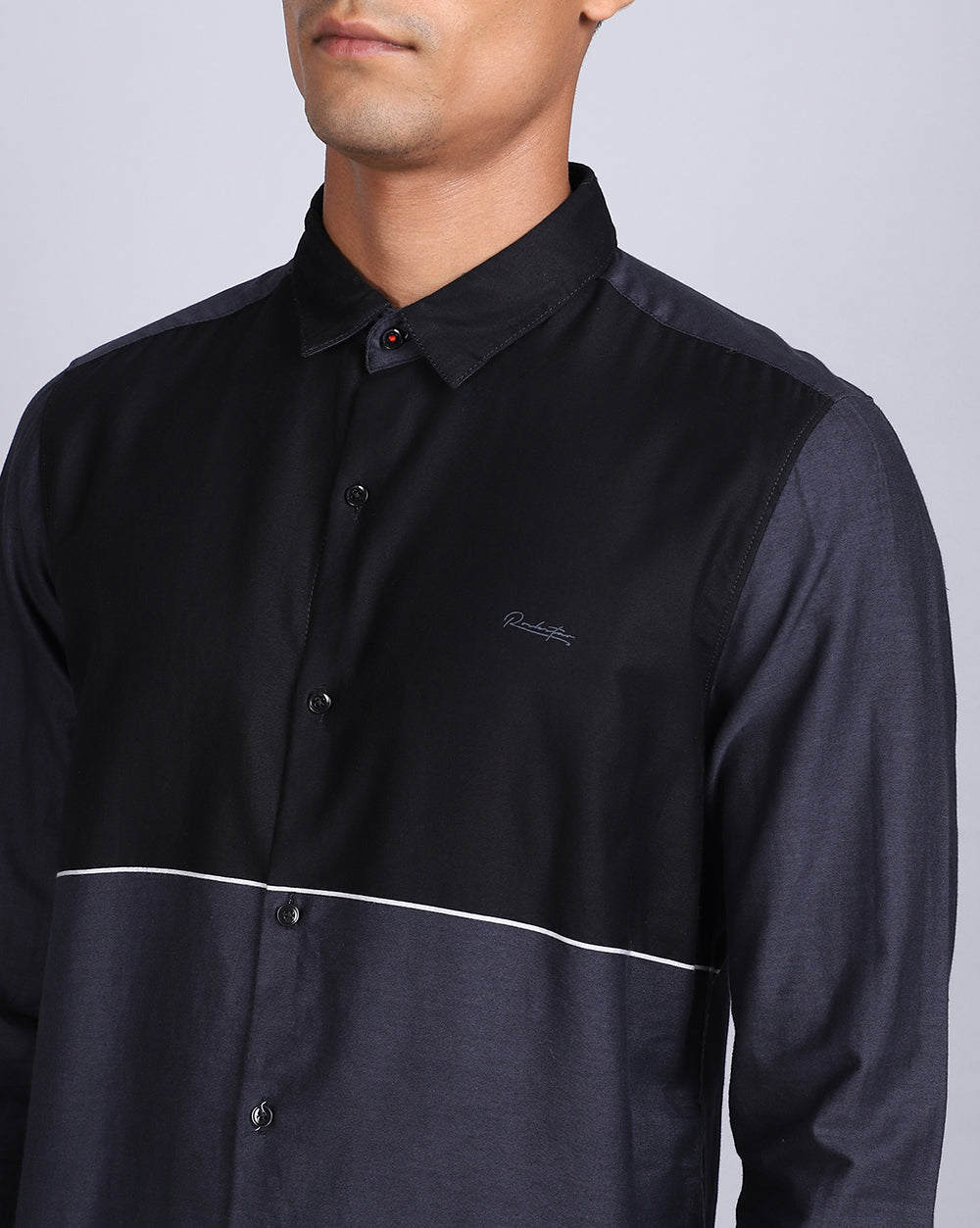 Smart Casual Weft Shirt-Black