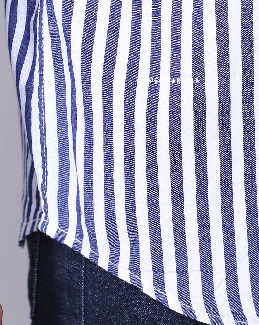 Smart Casual Striped Shirt-Pure White