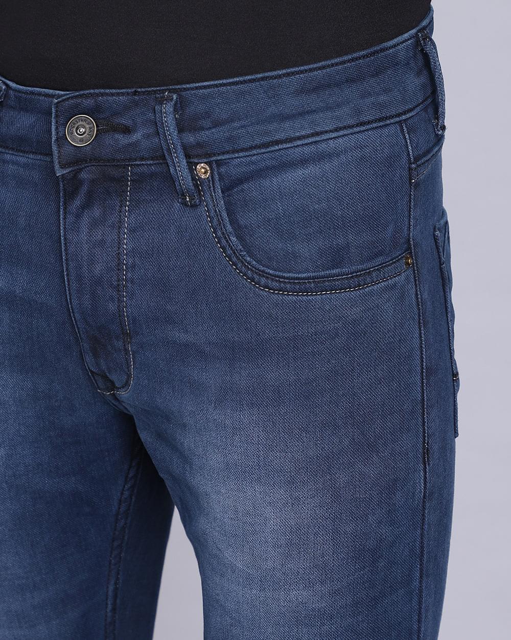 Ankle Fit Jeans-Mid Blue