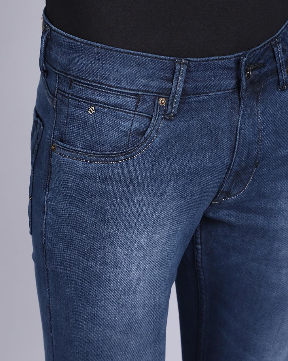 Ankle Fit Jeans-Mid Blue