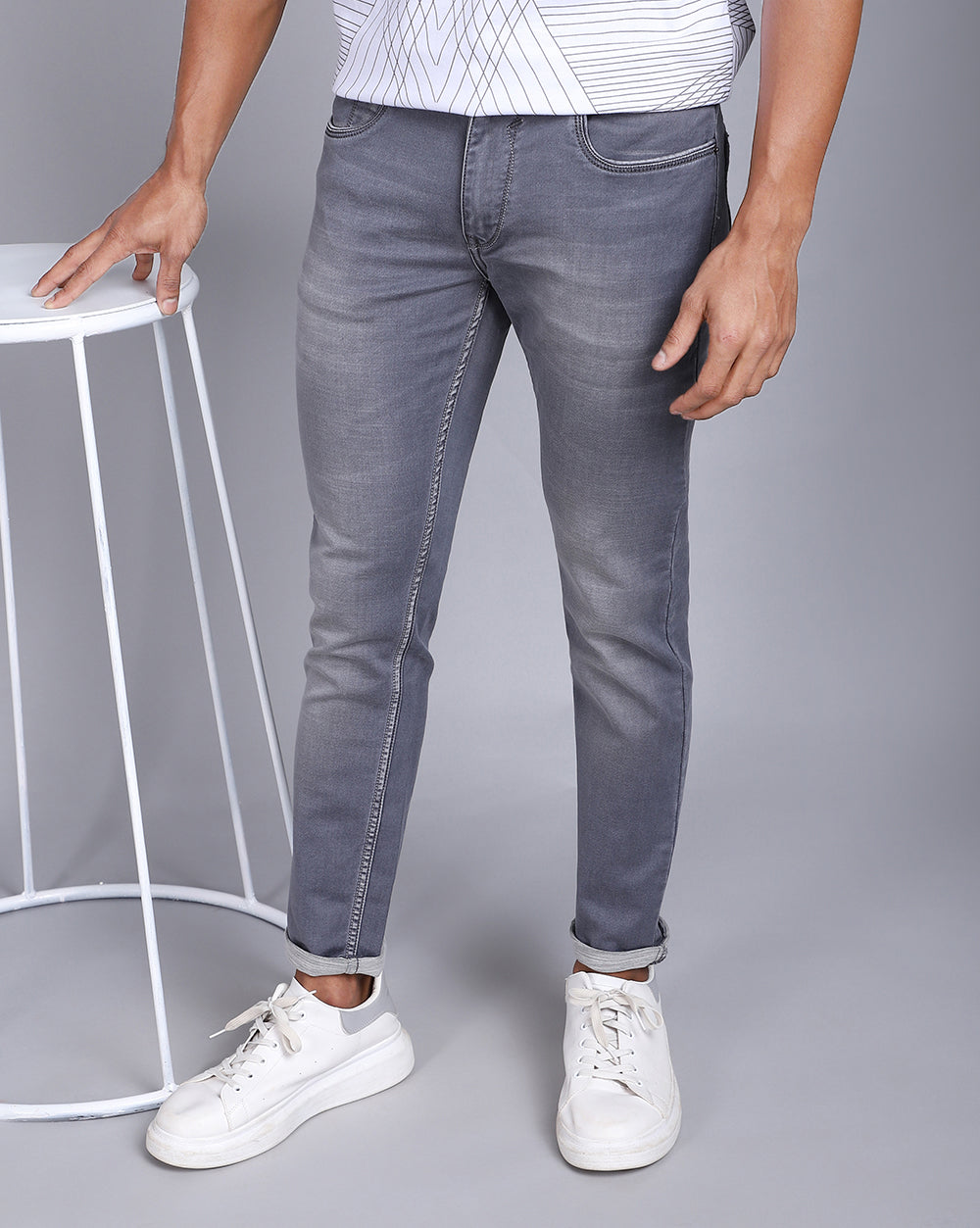 Slim Fit Jeans-Grey