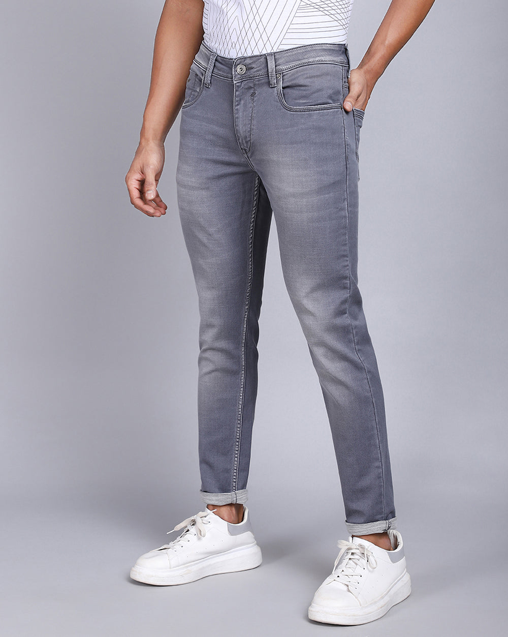 Slim Fit Jeans-Grey