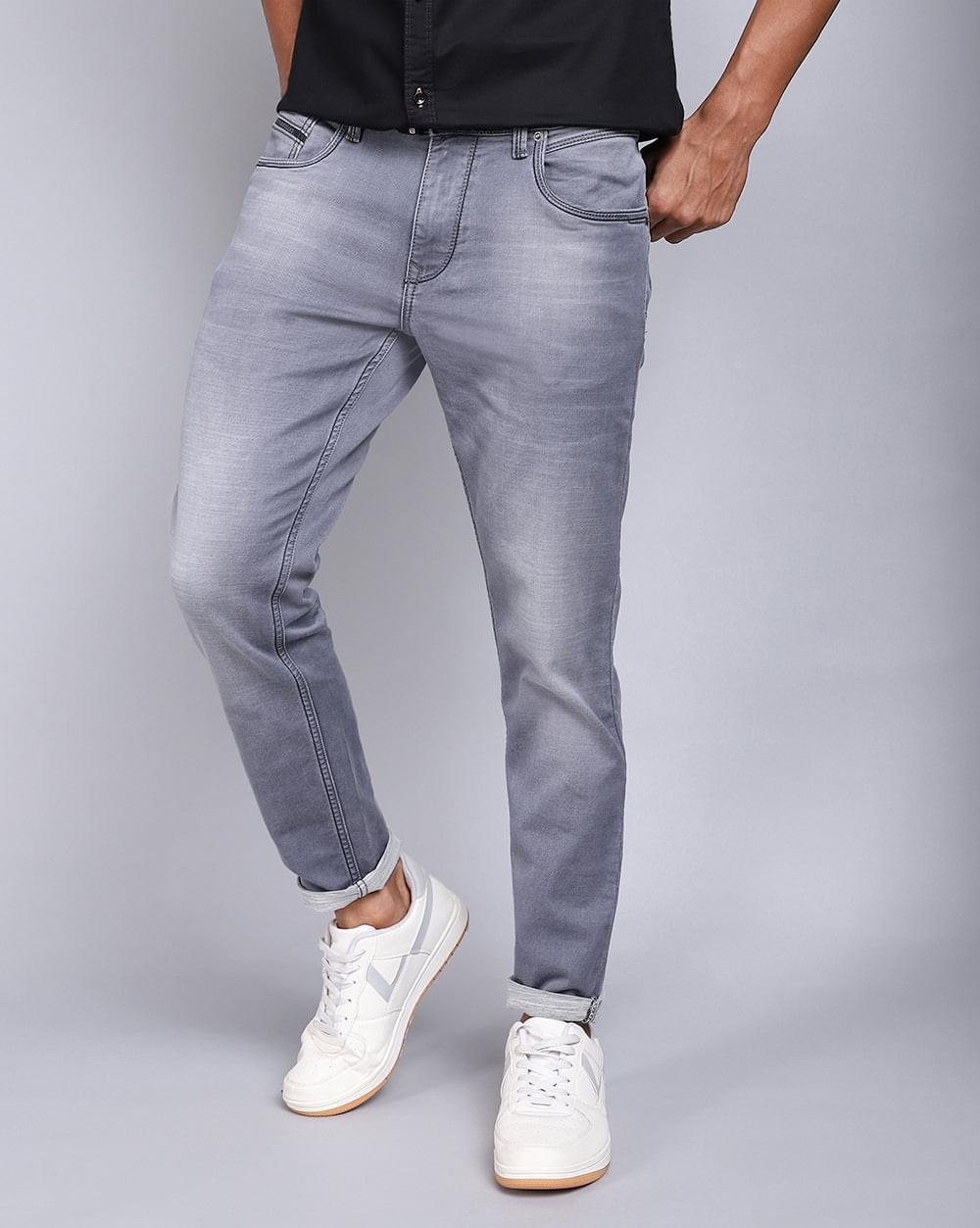 Ankle Fit Jeans-Mid Grey