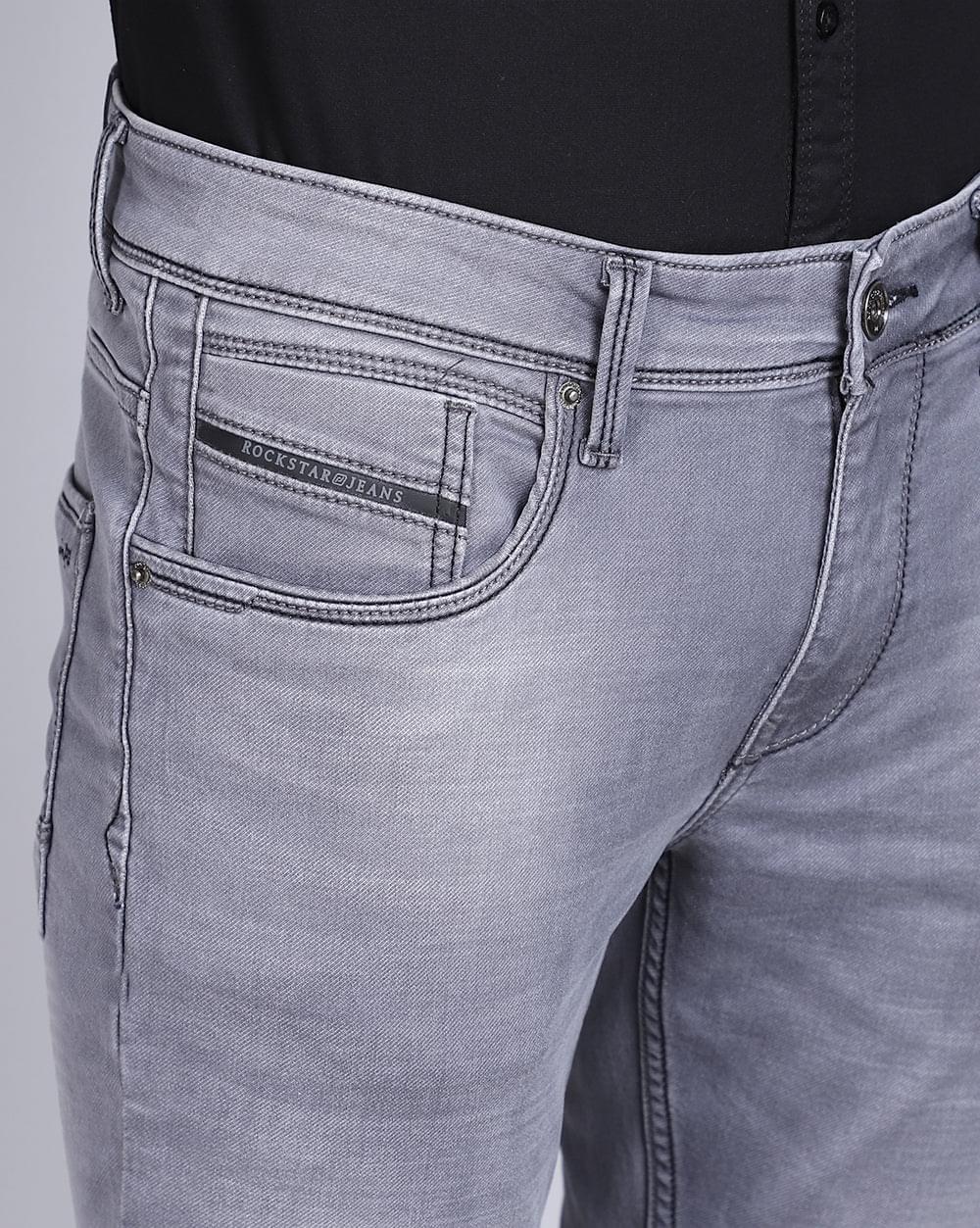Ankle Fit Jeans-Mid Grey