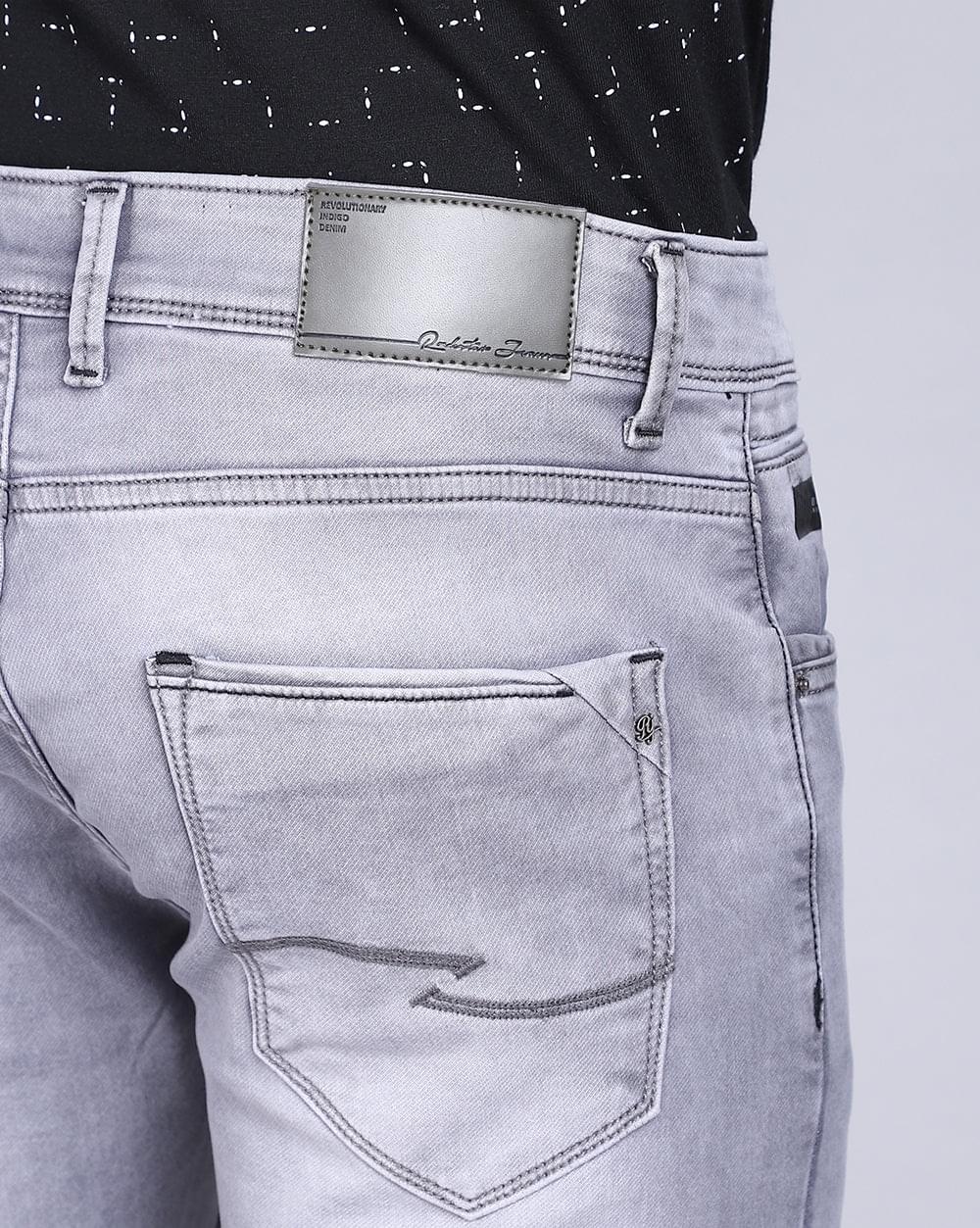 Ankle Fit Jeans-Light Grey