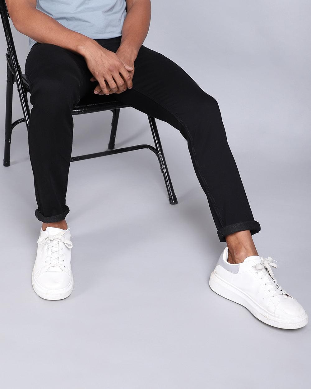 Ankle Fit Jeans-Black