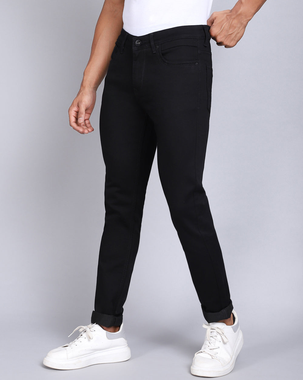 Slim Fit Jeans-Basic Black