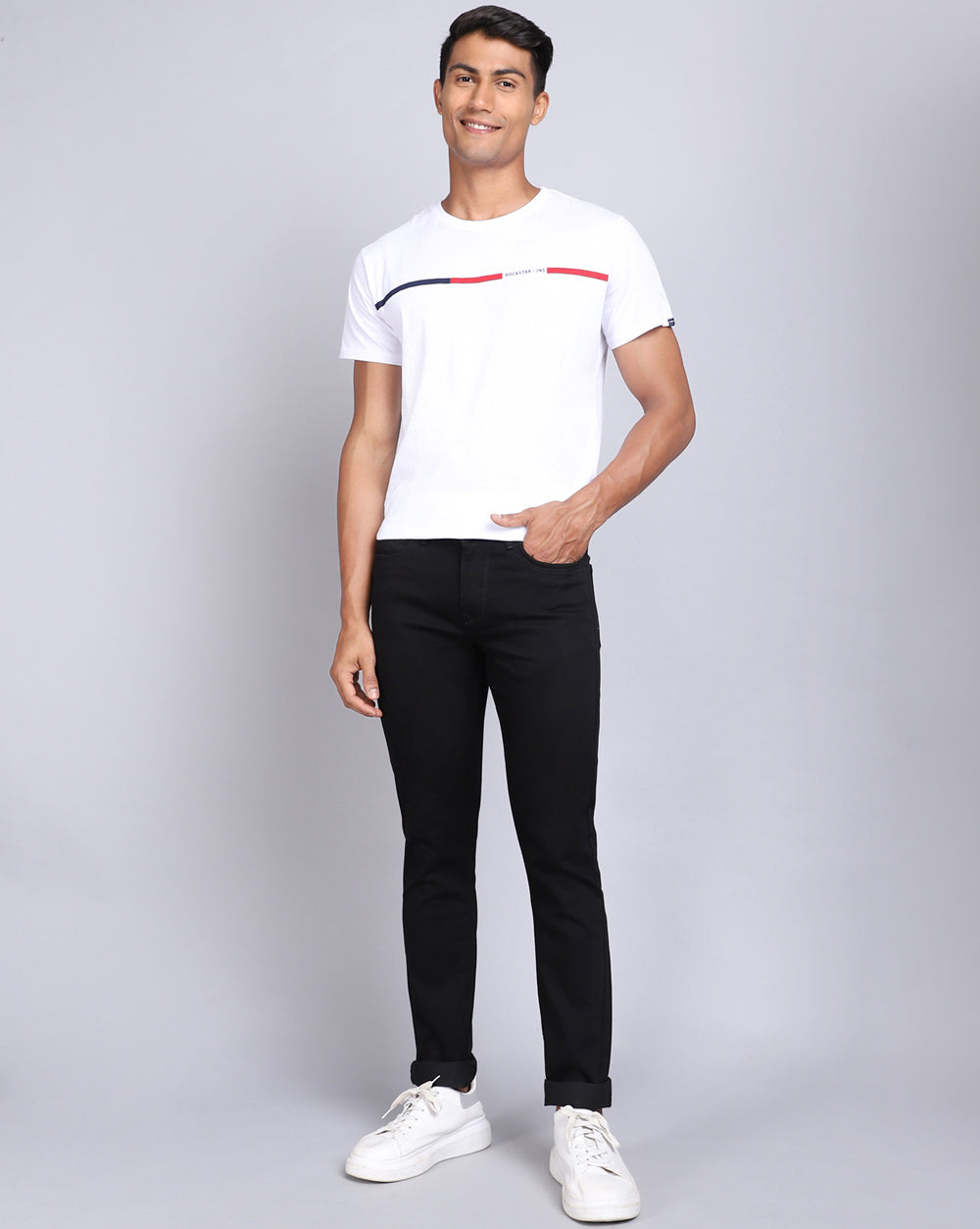 Slim Fit Jeans-Basic Black
