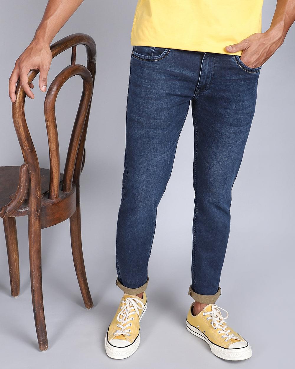 Ankle Fit Jeans-Basic Dark Blue
