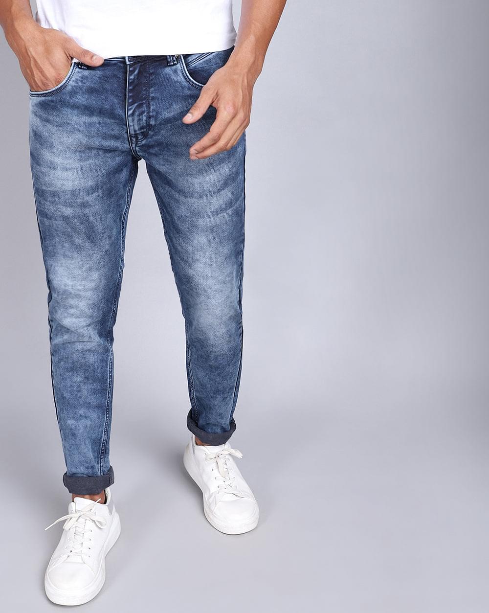 Ankle Fit Jeans-Mid Wash Blue