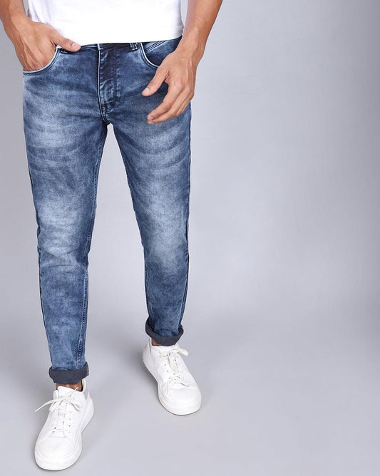 Ankle Fit Jeans-Mid Wash Blue