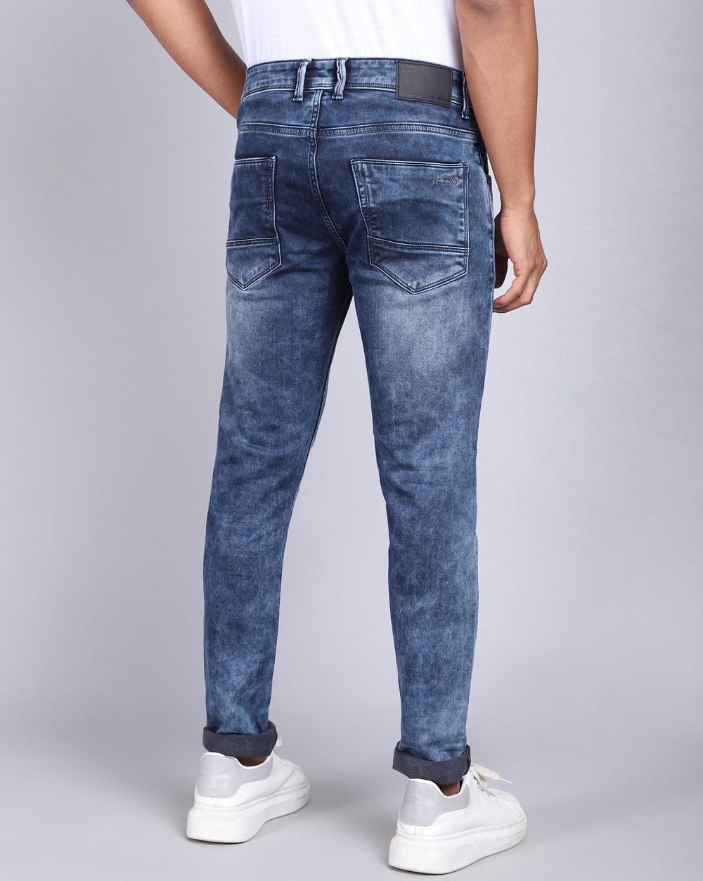 Ankle Fit Jeans-Mid Wash Blue