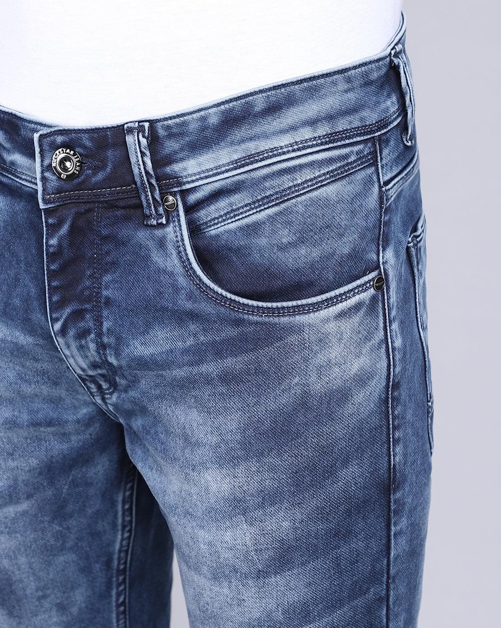 Ankle Fit Jeans-Mid Wash Blue