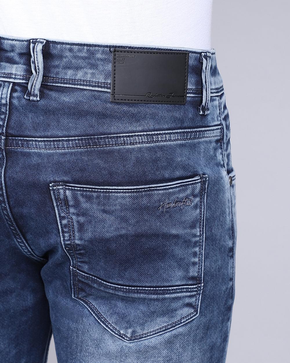 Ankle Fit Jeans-Mid Wash Blue