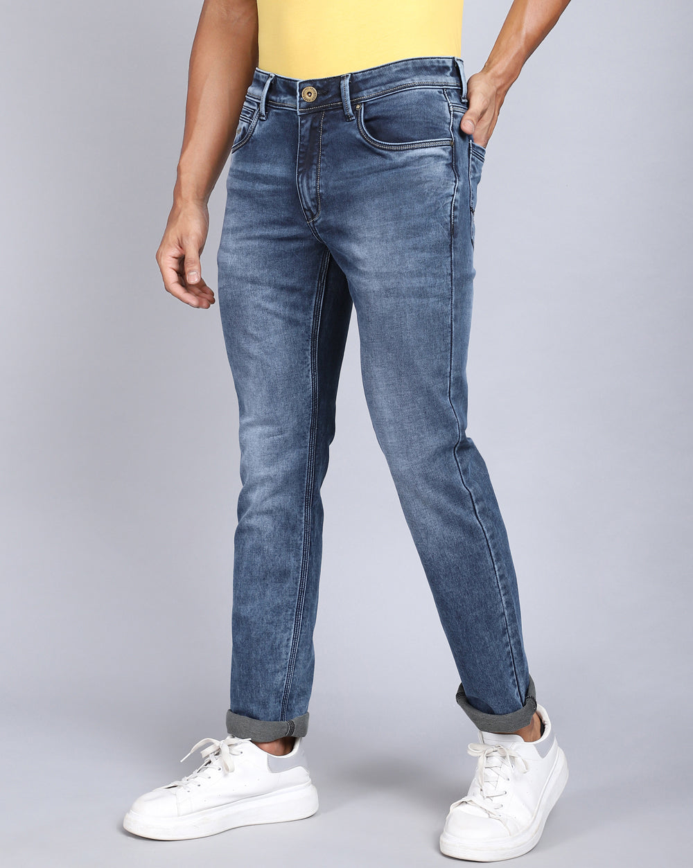 Tailored Fit Jeans-Mid Blue