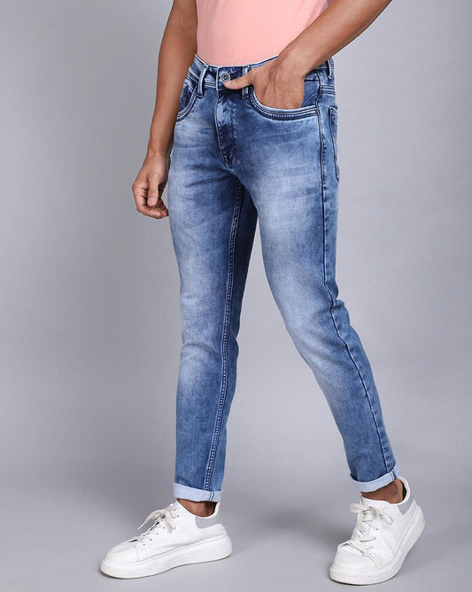 Ankle Fit Jeans-Light Wash Blue