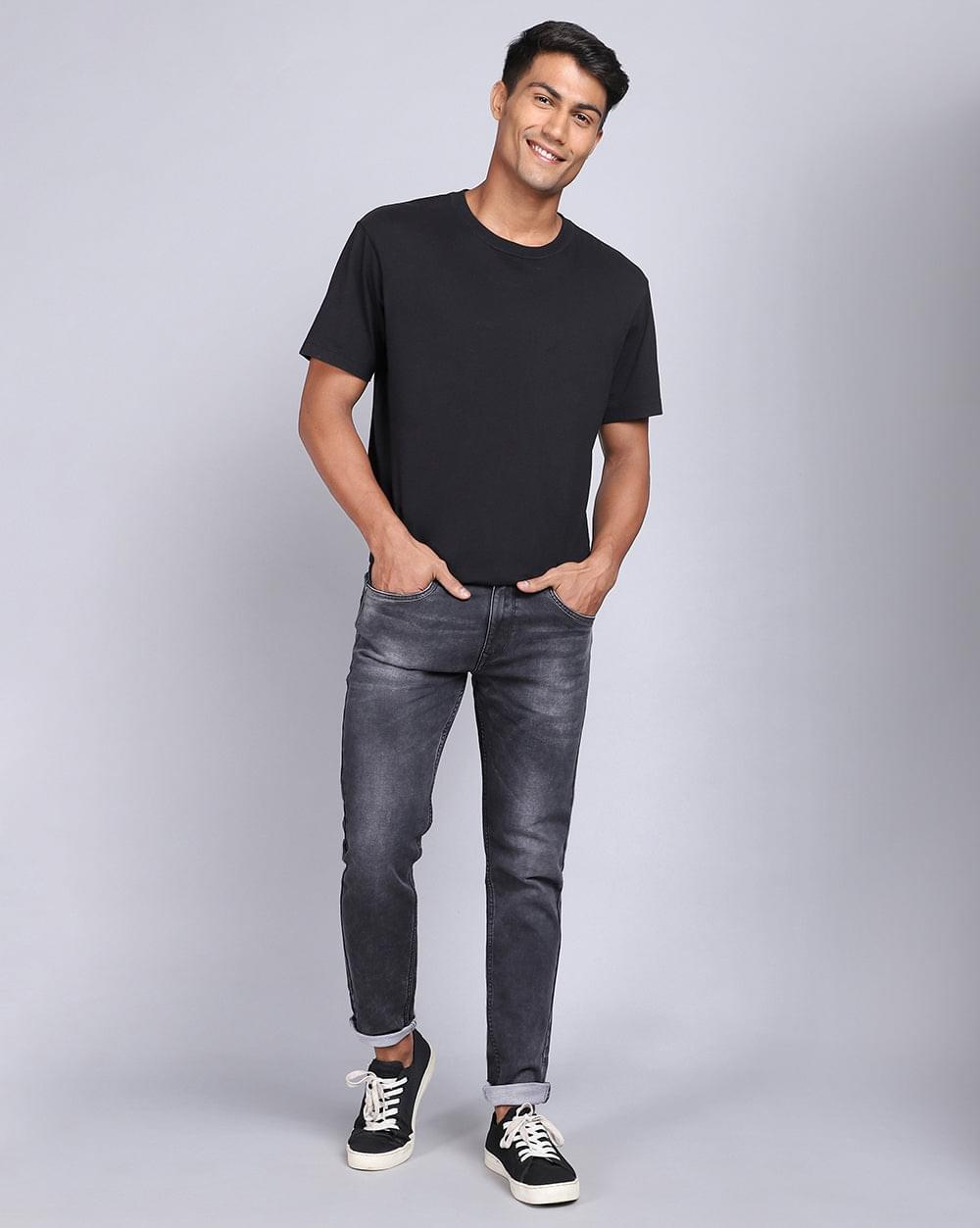 Ankle Fit Jeans-Carbon Black