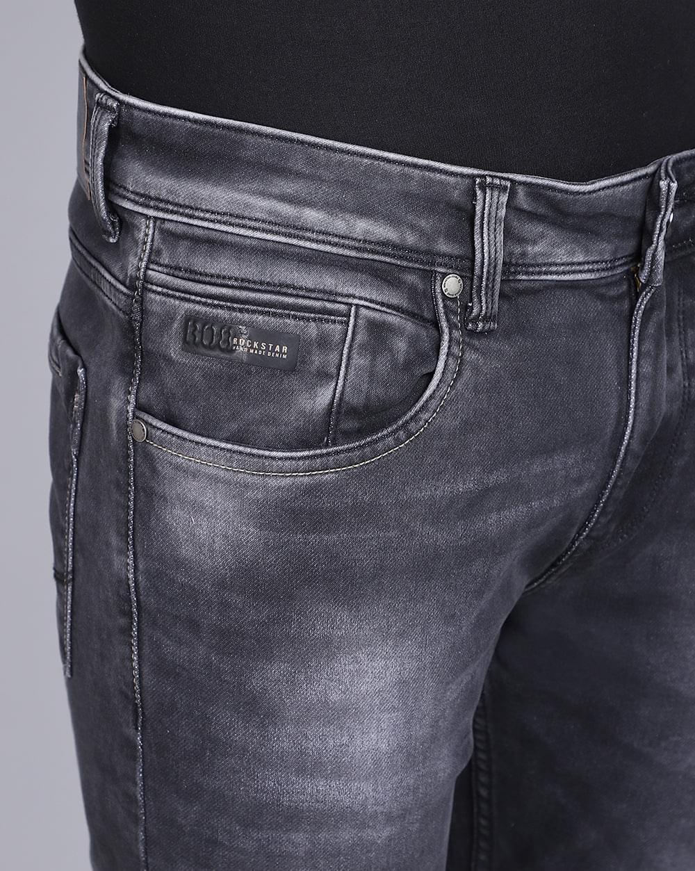 Ankle Fit Jeans-Carbon Black