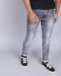 Ankle Fit Jeans-Stonewash Light Grey