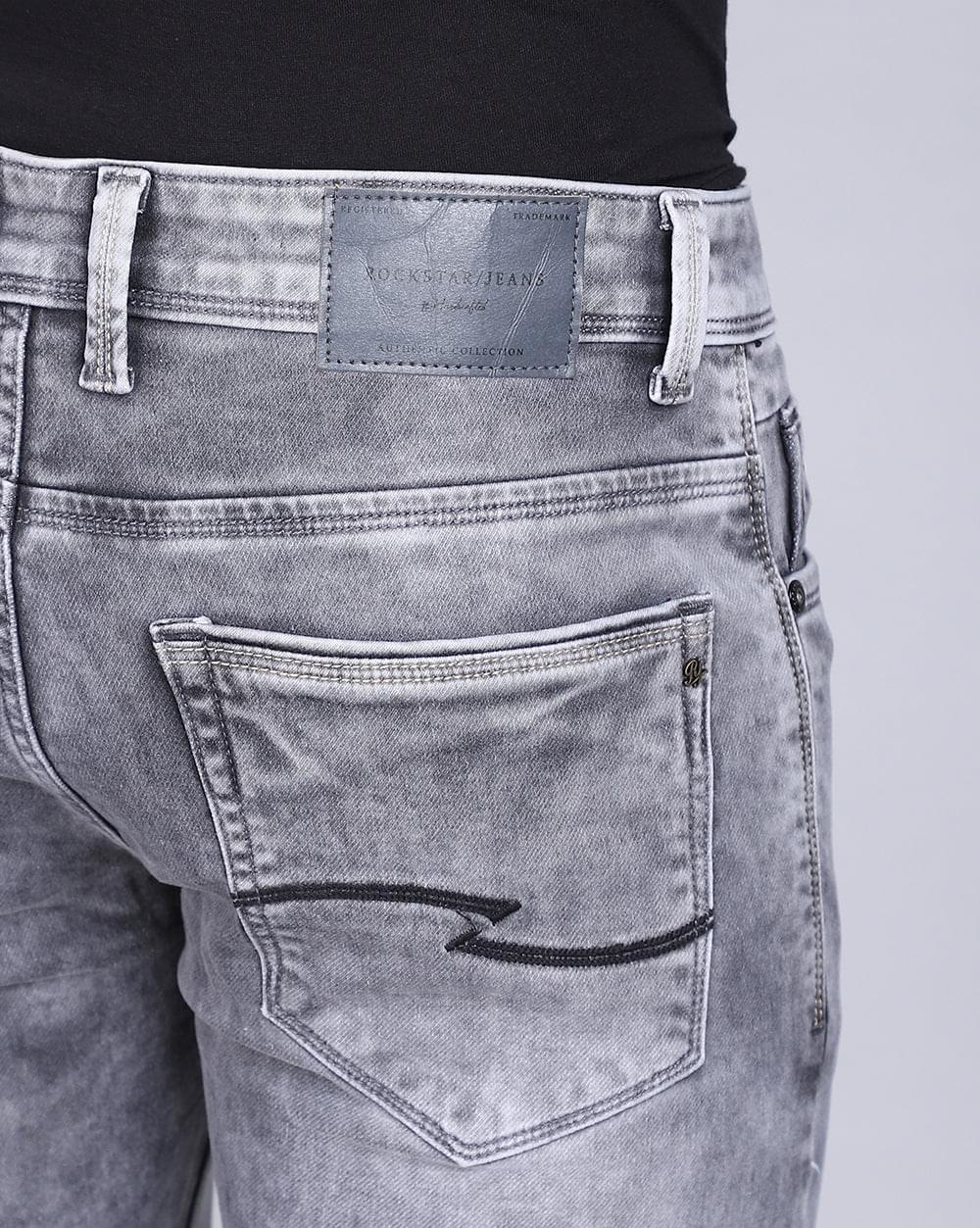 Ankle Fit Jeans-Stonewash Light Grey