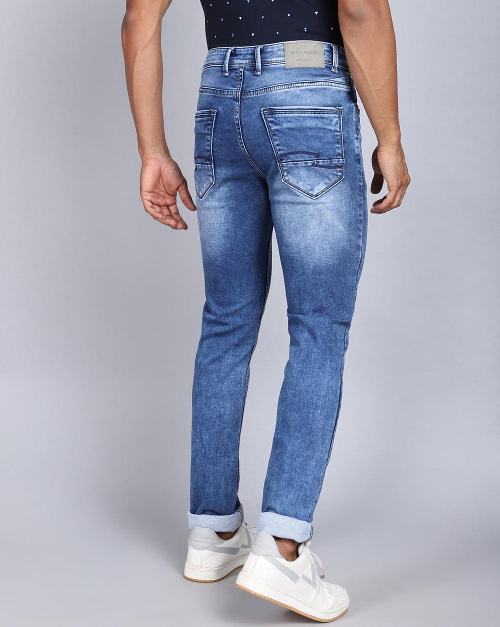 Ankle Fit Jeans-Faded Mid Blue