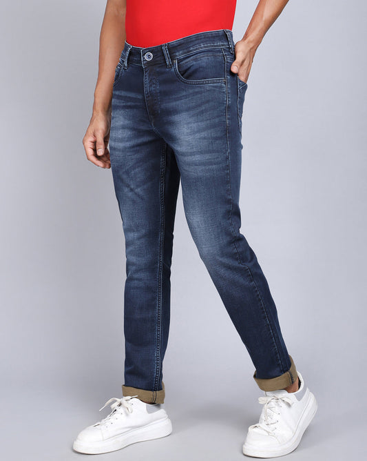 Slim Fit Jeans-Washed Dark Blue