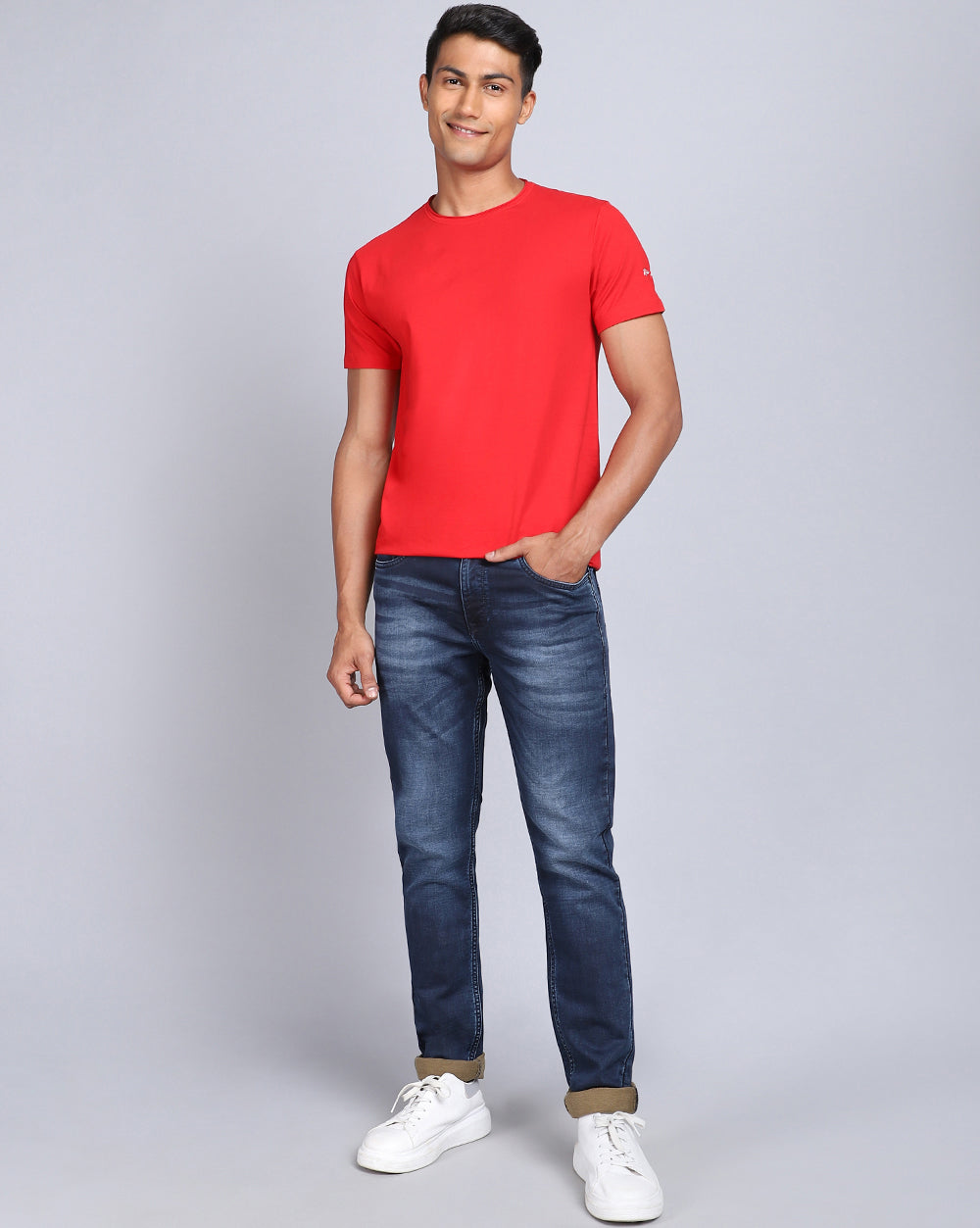 Slim Fit Jeans-Washed Dark Blue