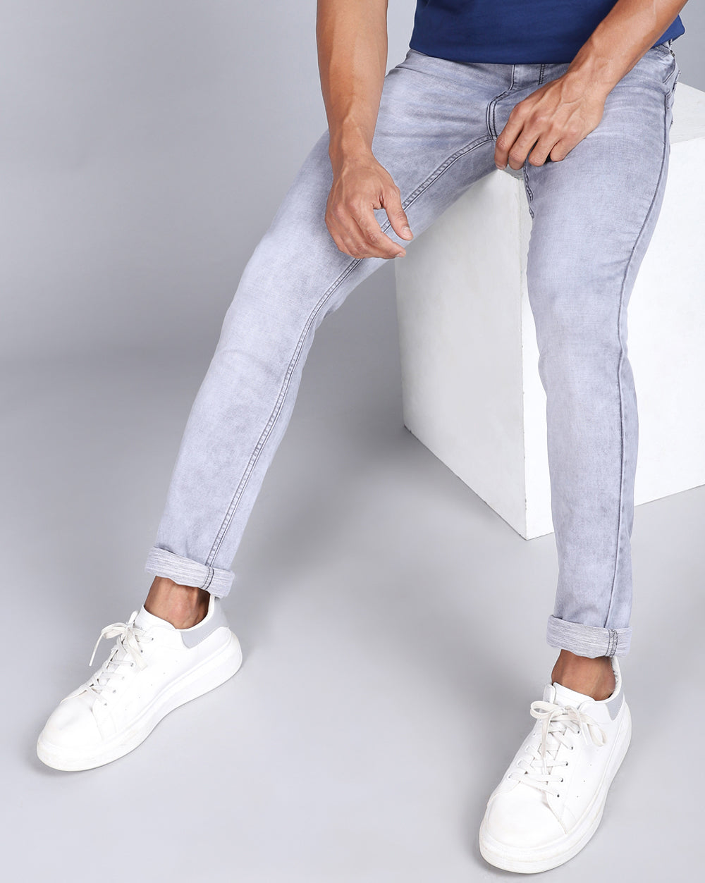Slim Fit Jeans-Washed Ice Grey