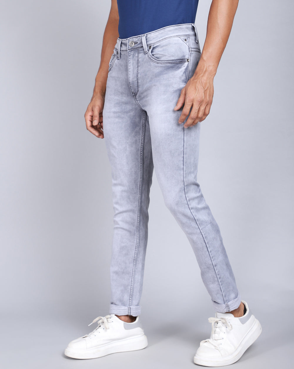 Slim Fit Jeans-Washed Ice Grey