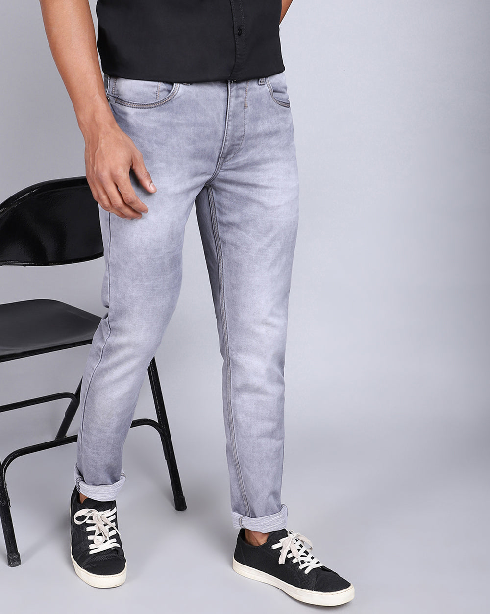 Slim Fit Jeans-Light Grey