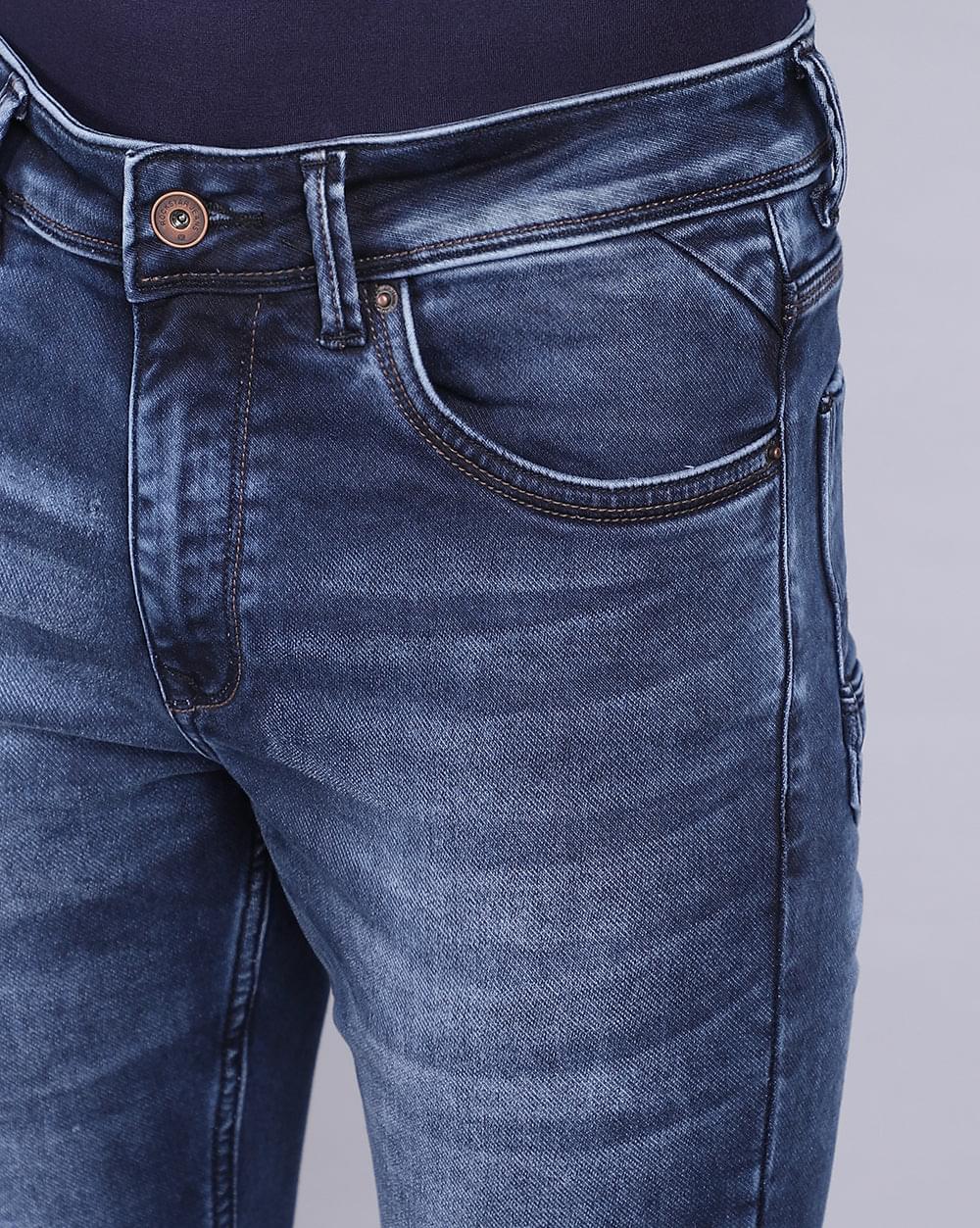 Ankle Fit Jeans-Washed Mid Blue
