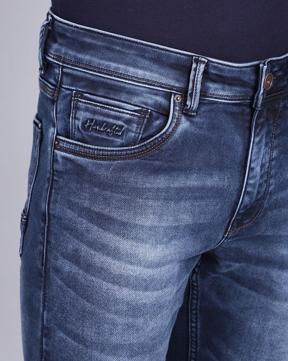 Ankle Fit Jeans-Washed Mid Blue