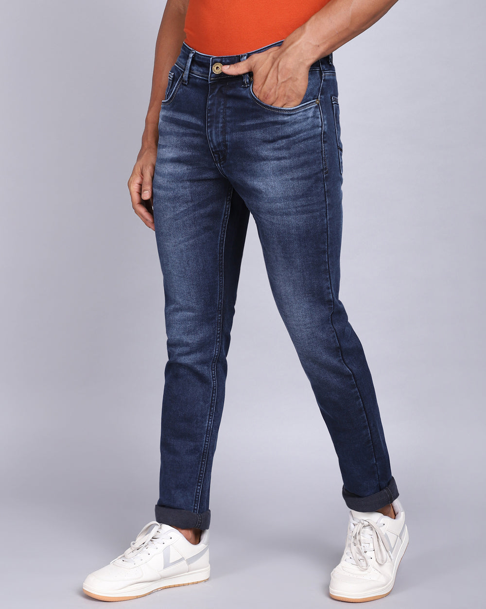 Slim Fit Jeans-Mid Blue