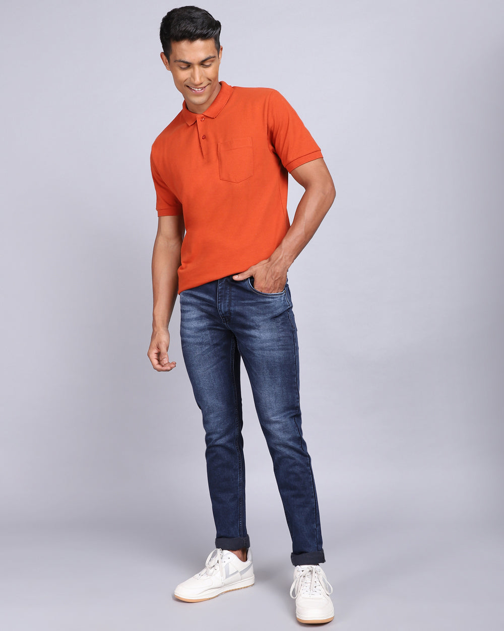 Slim Fit Jeans-Mid Blue