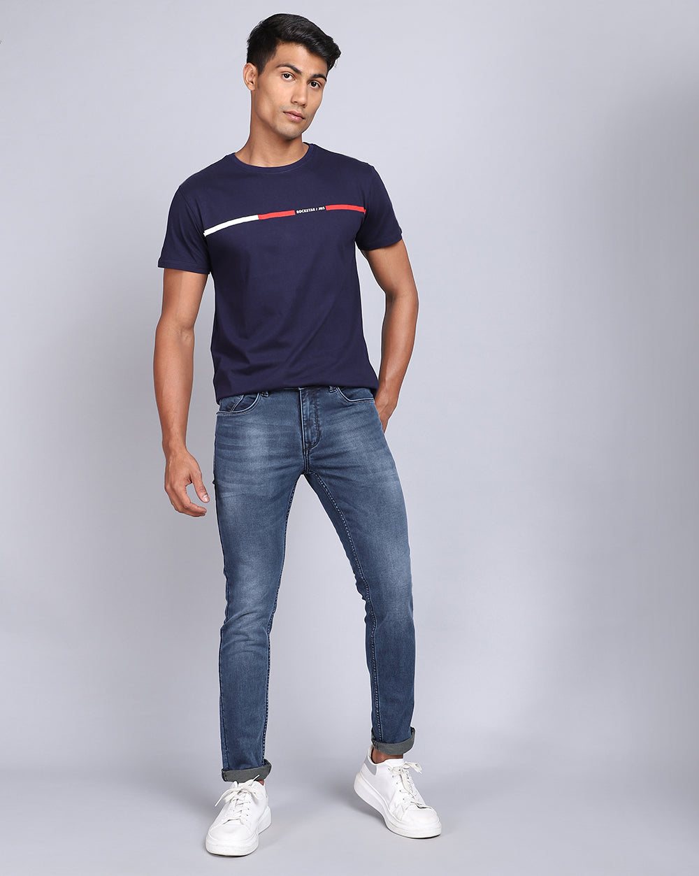 Slim Fit Jeans-Vintage Mid Blue