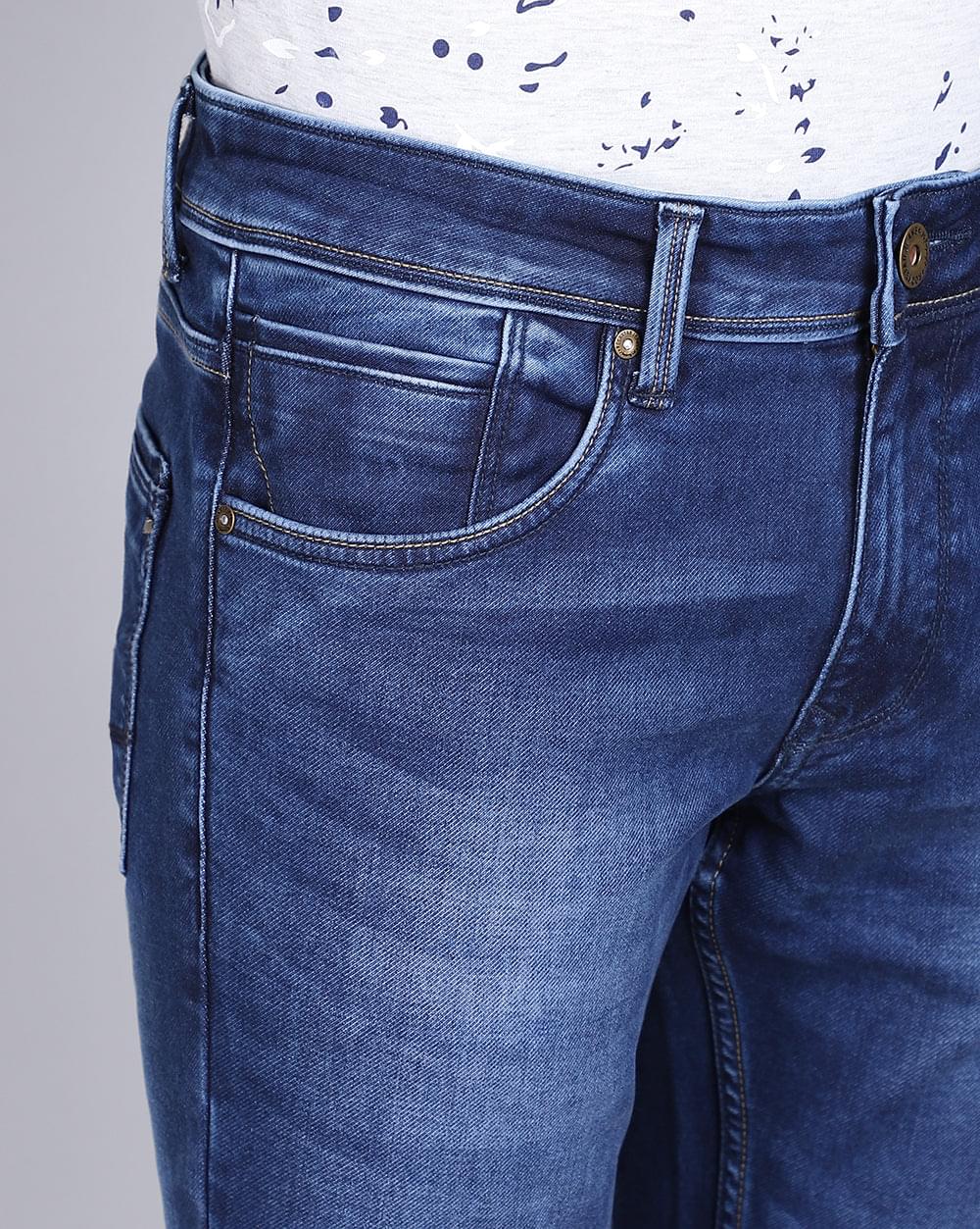 Ankle Fit Jeans-Mid Blue
