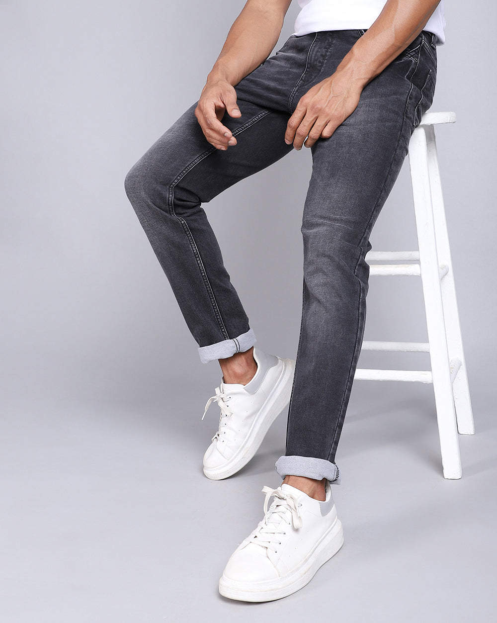 Slim Fit Jeans-Charcoal