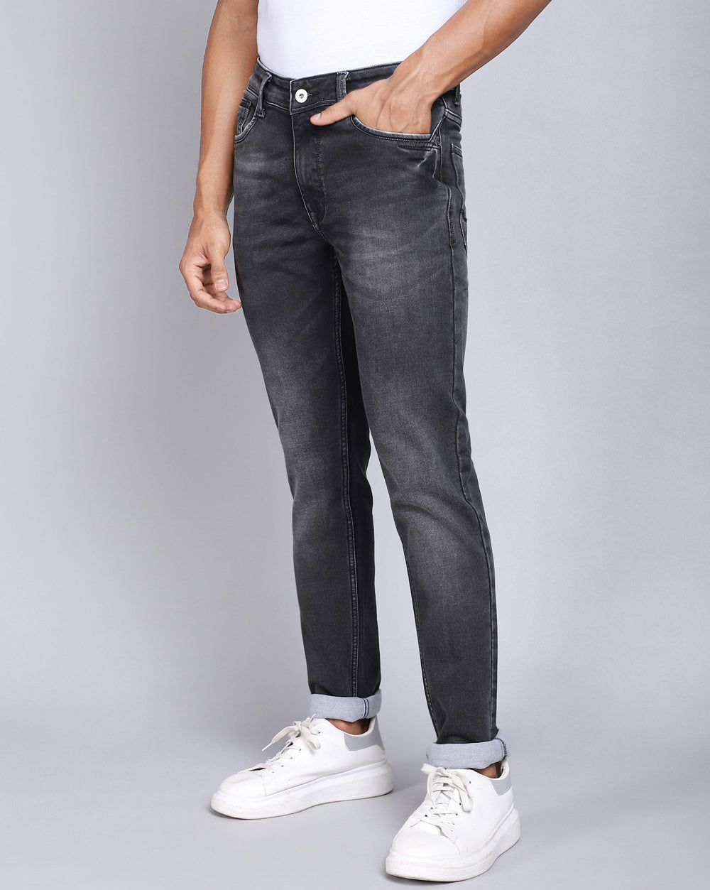 Slim Fit Jeans-Charcoal