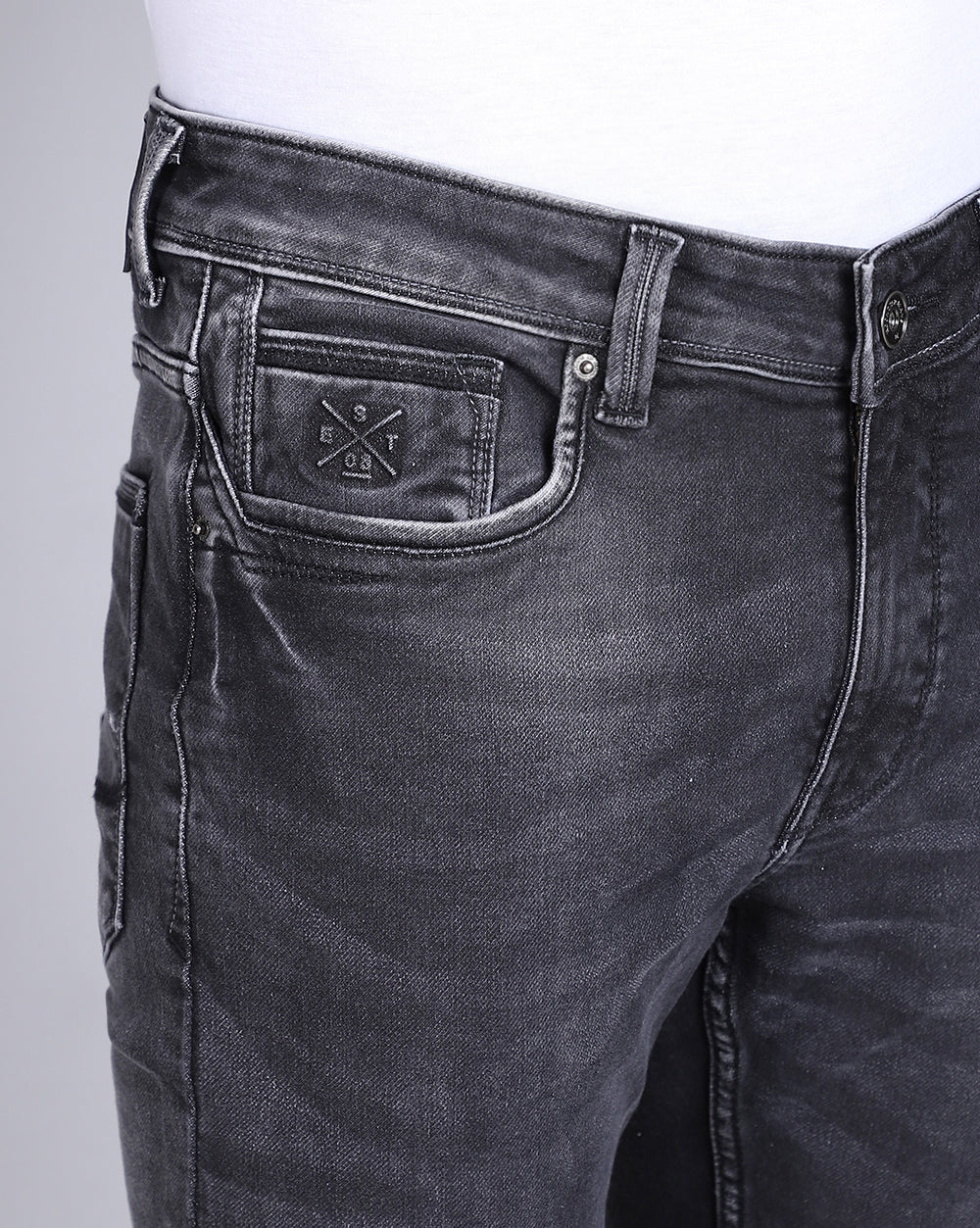Slim Fit Jeans-Charcoal