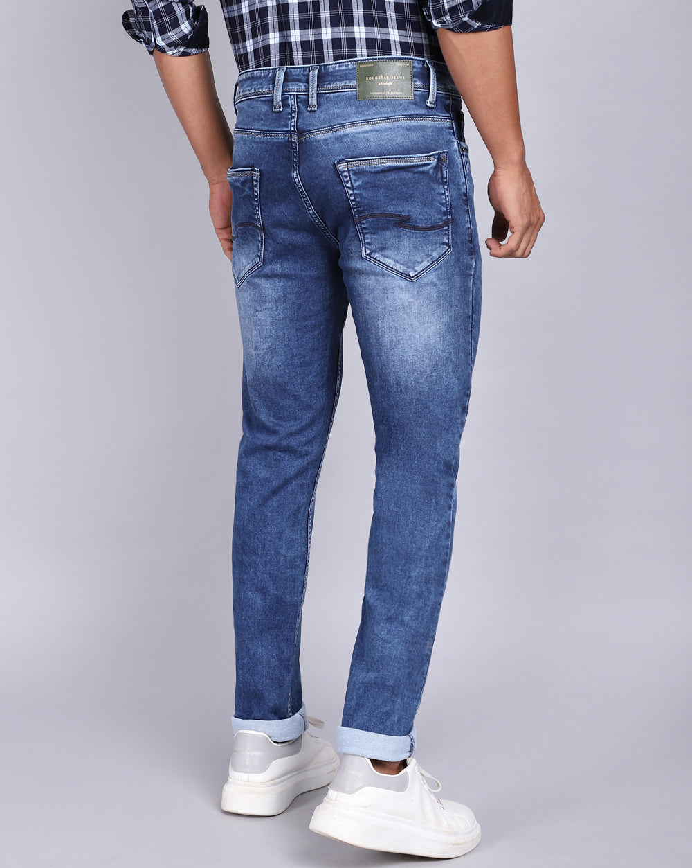 Slim Fit Jeans-Washed Mid Blue