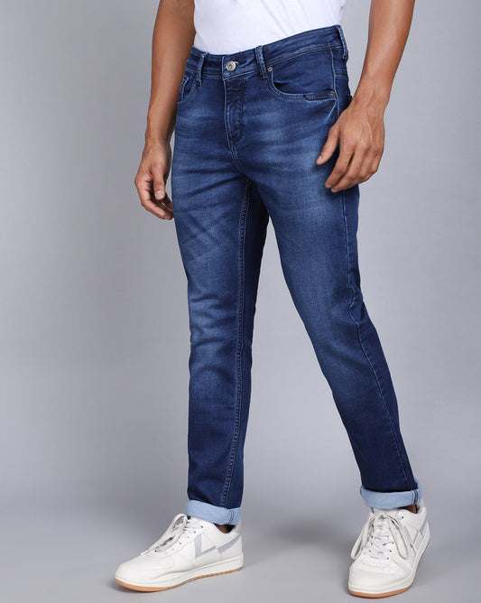 Slim Fit Jeans-Mid Wash Blue