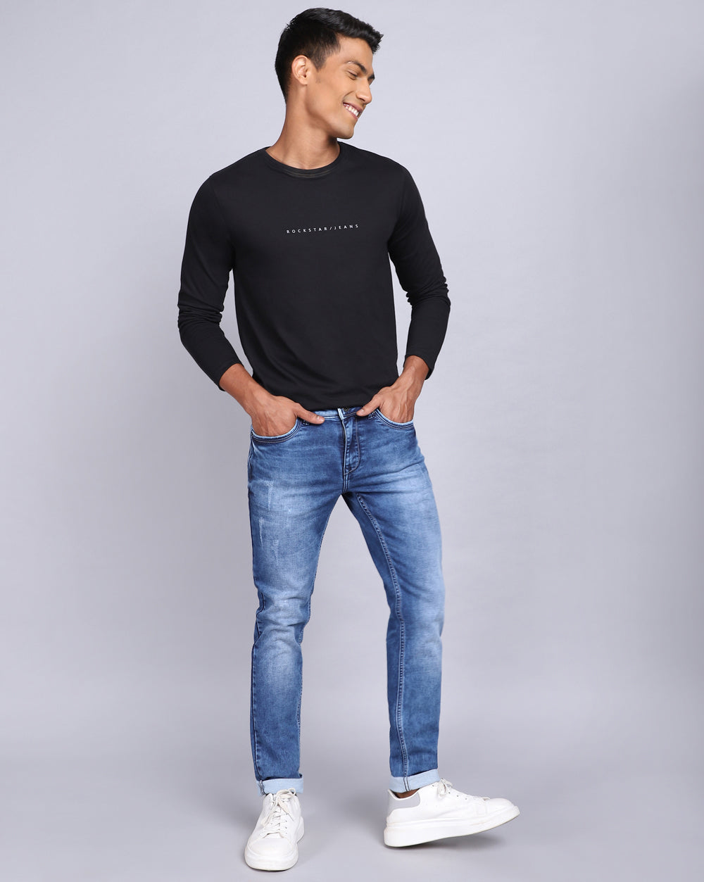 Slim Fit Jeans-Faded Light Blue