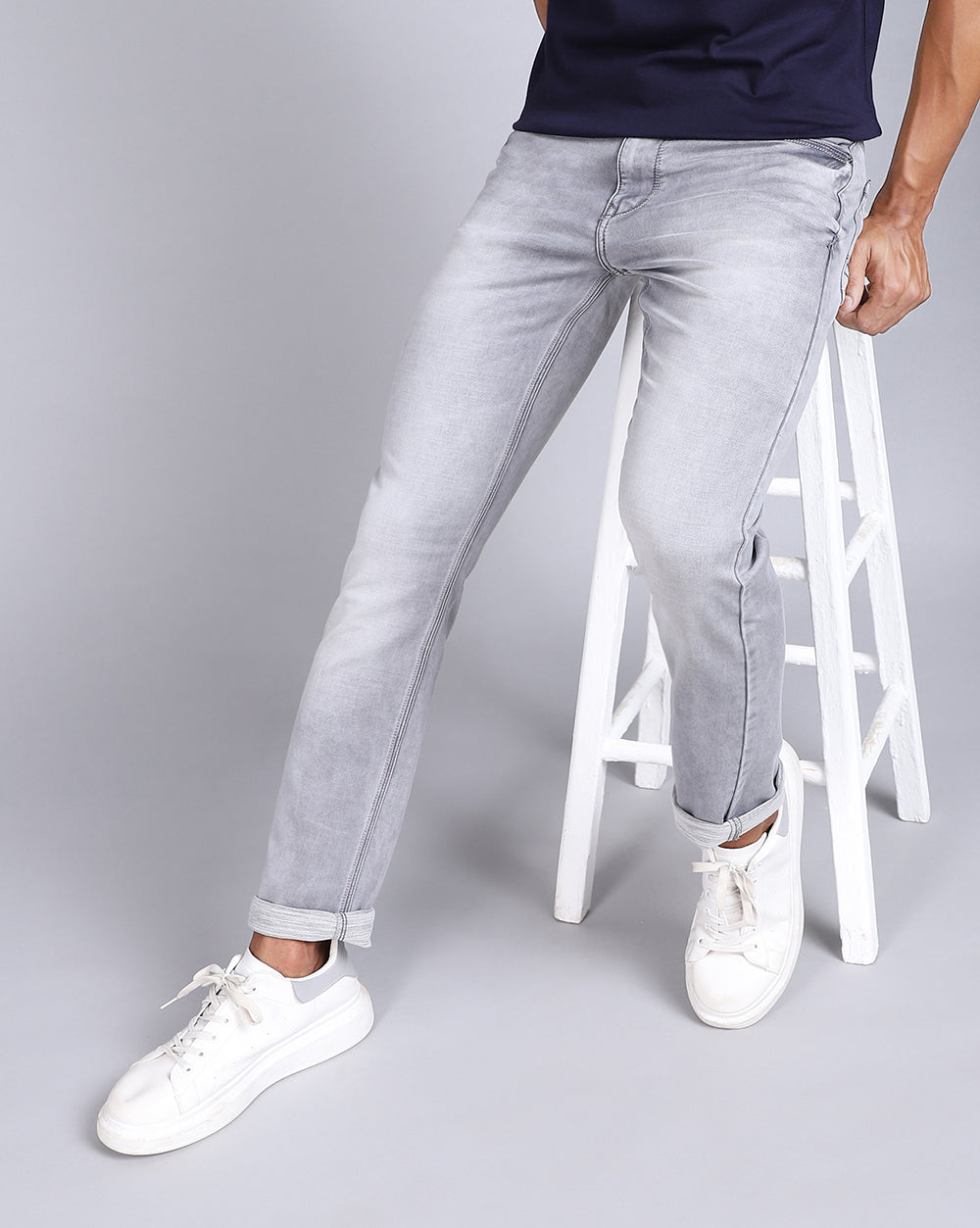 Slim Fit Jeans-Ice Grey