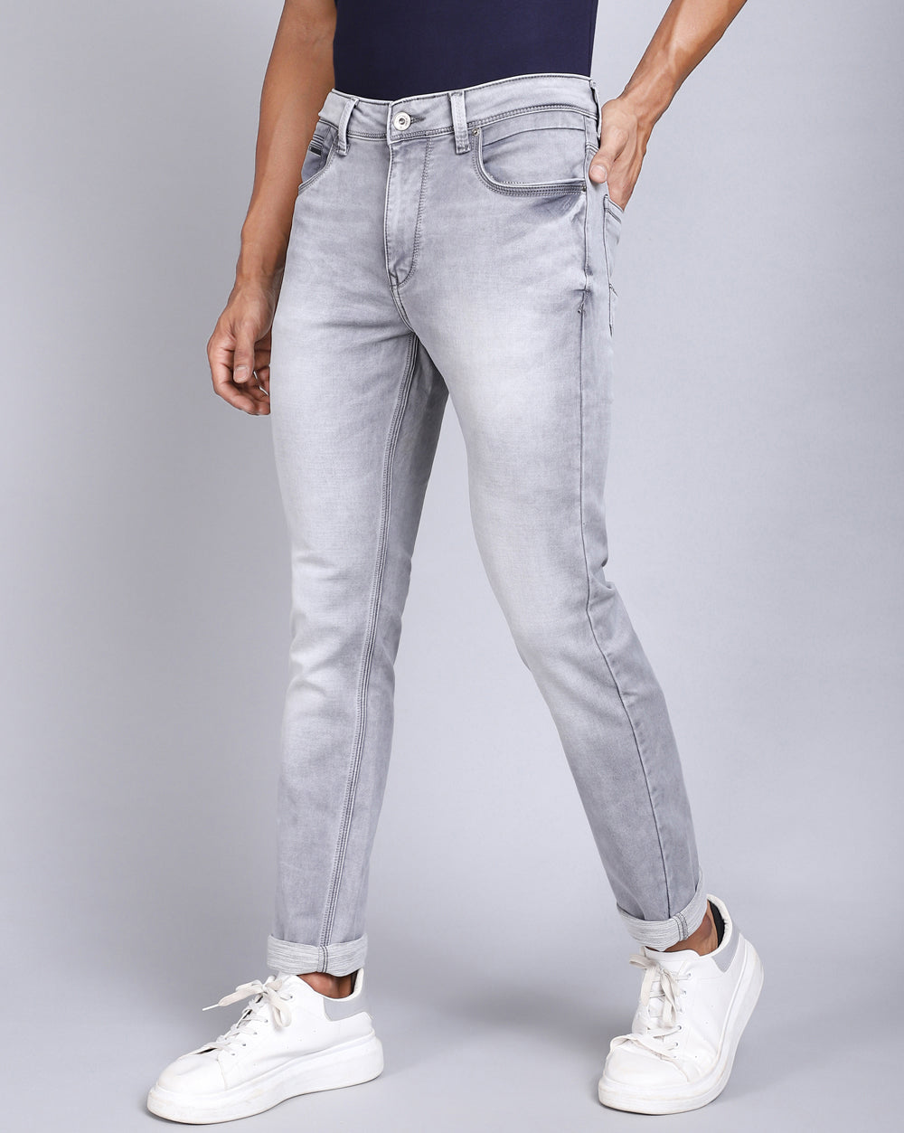 Slim Fit Jeans-Ice Grey